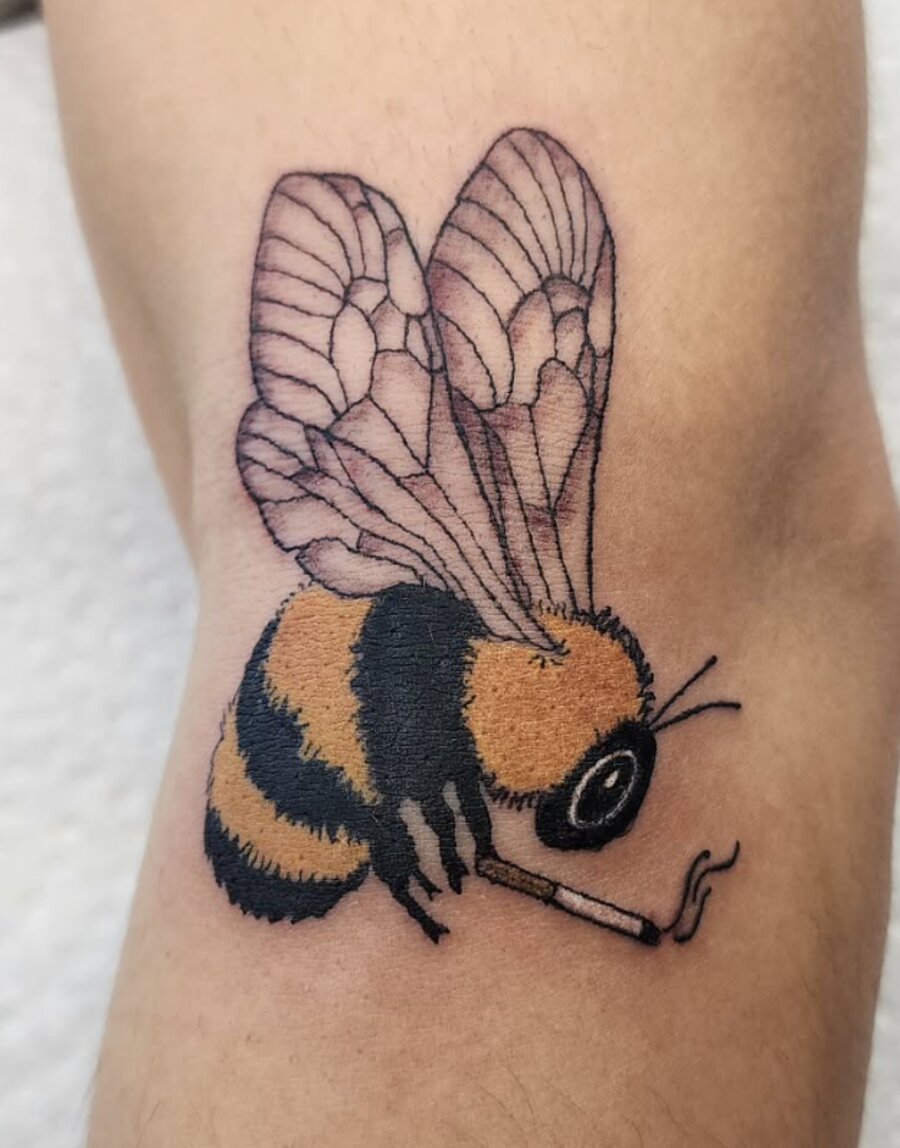 Color flash tattoo done at Mindcrusher Tattoo, Rogers Park Chicago